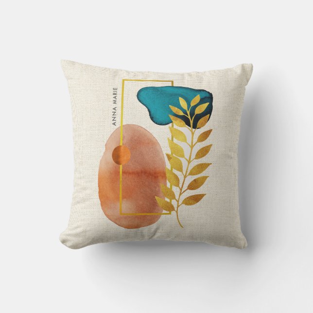 Almofada Abstrato Geométrico Médio-Século Moderno Minimalis (Frente)