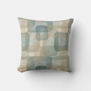Almofada Abstrato Geométrico Watercolor, Teal, Olive, Beige