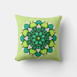 Almofada Abstrato Green Boho Floral Mandala