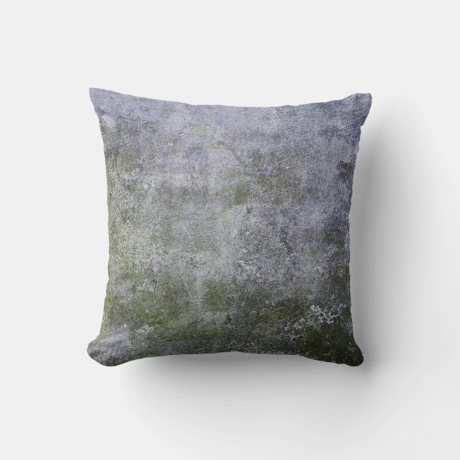 Almofada Abstrato Grunge Moss Cobertas por Muro de Concreto (Frente)