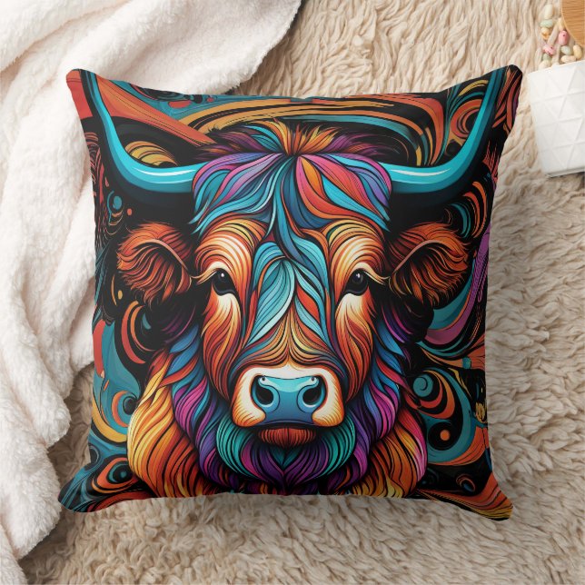 ALMOFADA ABSTRATO HIGHLAND BOTÃO CUSHION (Cobertor)