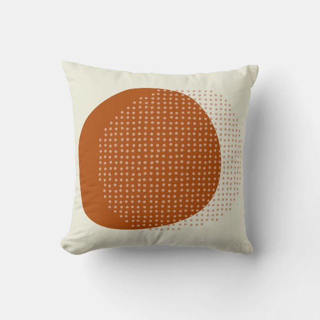 Almofada Abstrato Ivory Off White Brown Trendy Shapes (Frente)