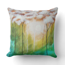 Abstrato Landscape Art Dawn Sunrise Skinny Trees