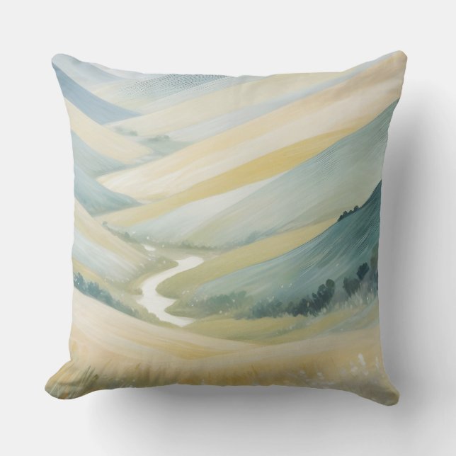 Almofada Abstrato Landscape Mountain Valley Nature Scenery (Frente)