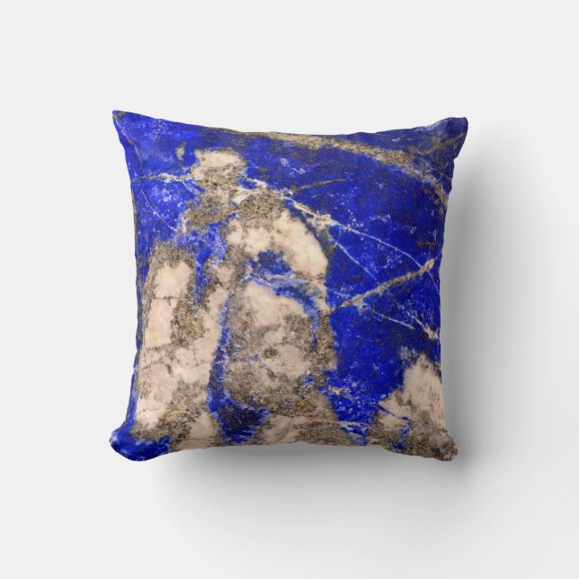 Almofada Abstrato Lapis Lazuli Blue Granite (Frente)