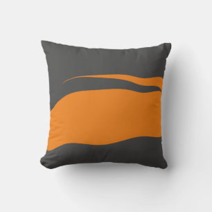 Almofada Abstrato Laranja e Cinza Escura