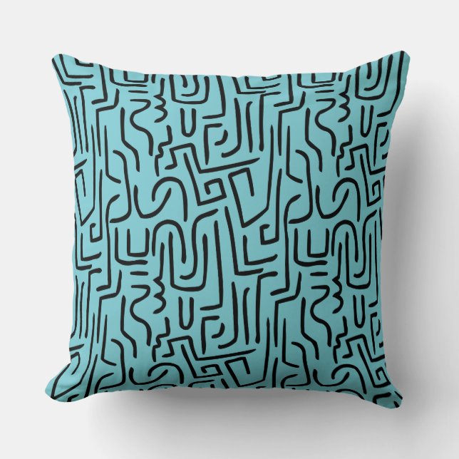 Almofada Abstrato Lines 130318 - Preto no nº 76CCD7 (Frente)