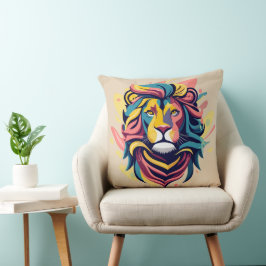 Almofada Abstrato Lion Head Art