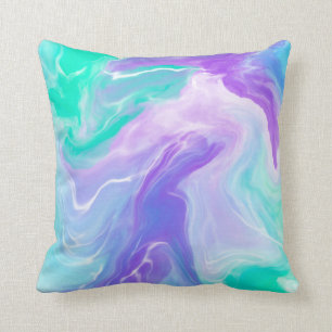 Almofada Abstrato Marble Azul Roxo Moderno