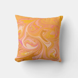 Almofada Abstrato Marble Swirl Art em amarelo