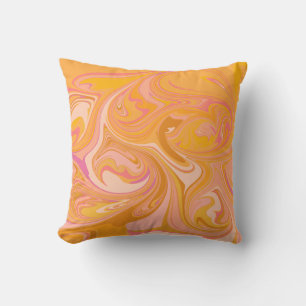 Almofada Abstrato Marble Swirl Art em amarelo