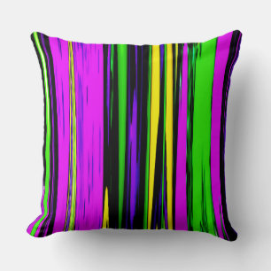 Almofada Abstrato Mardi Gras Stripes