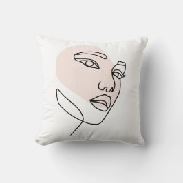 Almofada Abstrato mínima de arte da linha de solteiro fêmea