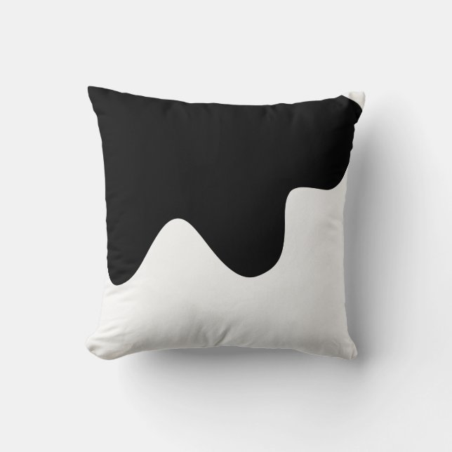 Almofada Abstrato mínimo preto e branco moderno (Frente)