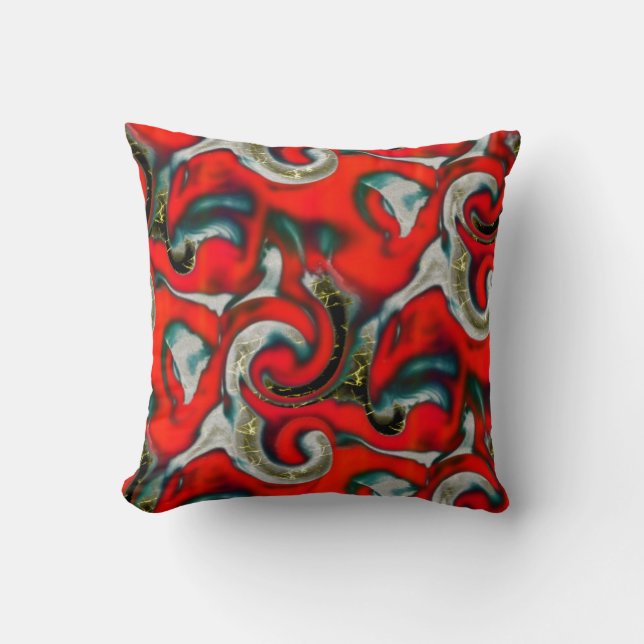 Almofada Abstrato mistura de mancha de gradiente vermelho s (Frente)