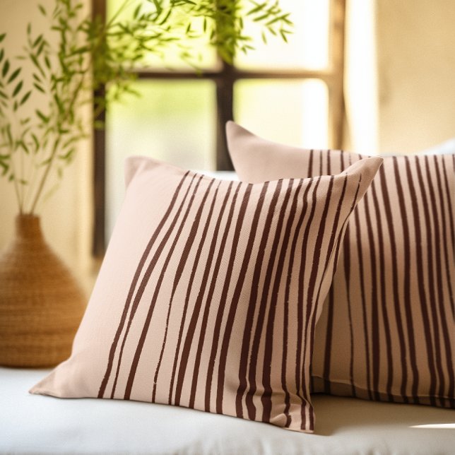 Almofada Abstrato Modern Peach Terracotta (Abstract Modern Peach Terracotta Throw Pillow)