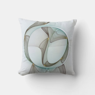 Almofada Abstrato Modern Turquoise Brown Dourada Elegância