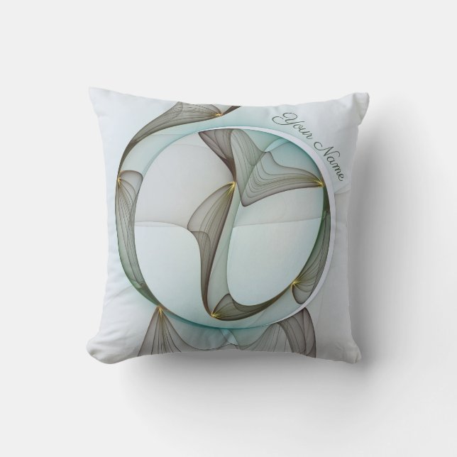 Almofada Abstrato Modern Turquoise Brown Dourado Elegance N (Frente)