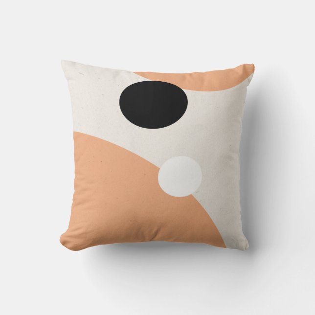 Almofada abstrato moderna terra cotta e creme minimalista (Frente)
