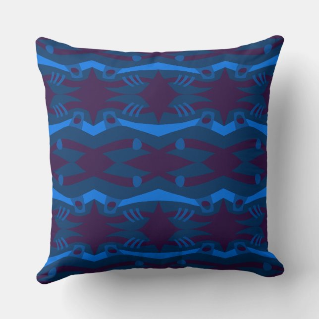 Almofada Abstrato Noah's Ark EggPlant Azul (Verso)