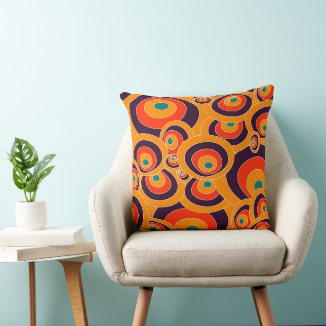 Almofada Abstrato Orange Oval Pattern Travesseiro decorativ (Cadeira)