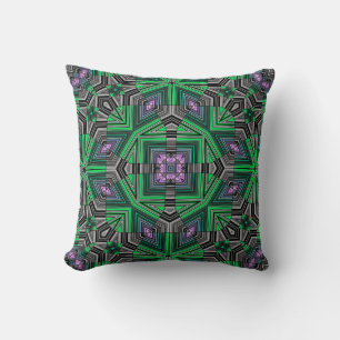 Almofada Abstrato ornamentação verde-escura