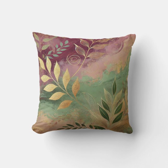 Almofada Abstrato Ouro-folha Trabalho de arte Estilo 8 (Frente)