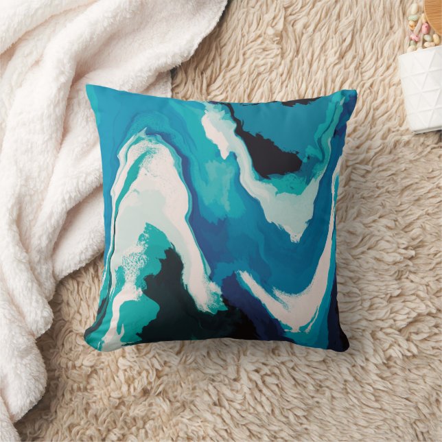 Almofada Abstrato Pastel Paint Lagoon Edition (Cobertor)