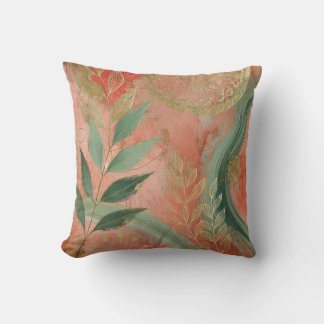 Almofada Abstrato Peach-Ouro Estilo de Trabalho de arte Fol