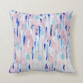 Almofada Abstrato pintando Rosa de cobre azul-rosa Dourado