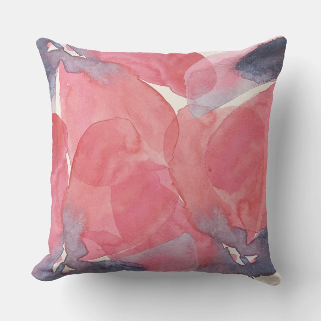 Almofada Abstrato Poppy Chic Watercolor Em Blush (Frente)