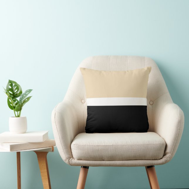 Almofada Abstrato preto bege (Cadeira)