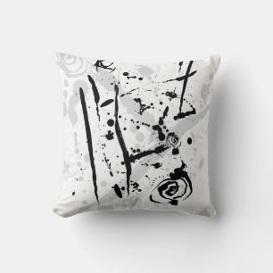 Almofada Abstrato preto e branco moderno - Splatter de pint