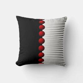 Almofada Abstrato preto vermelho branco e das cinzas