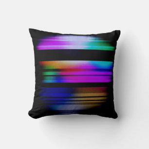 Almofada Abstrato Rainbow Colores no Travesseiro preto