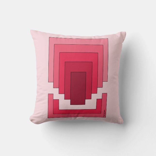 Almofada Abstrato retângulo em vermelho (Frente)