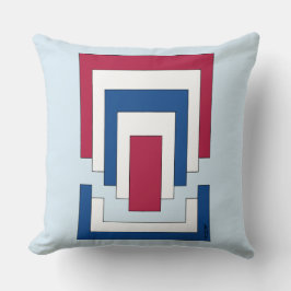Almofada Abstrato retângulo em vermelho, branco e azul