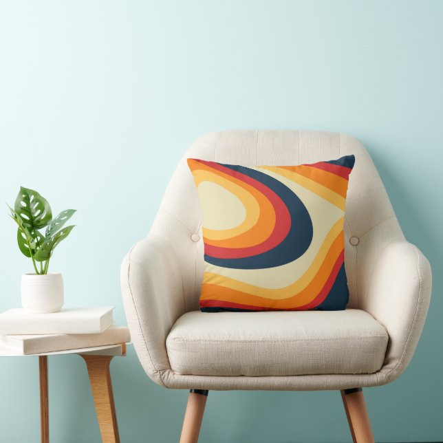 Almofada Abstrato retro style waves design (Cadeira)