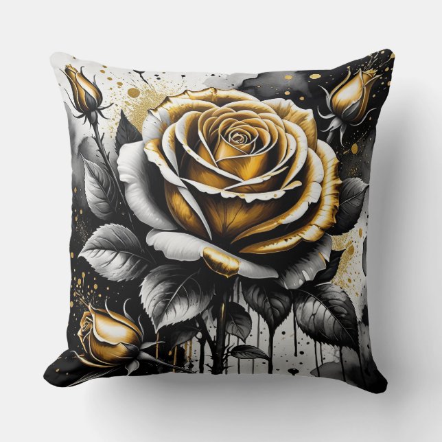 Almofada Abstrato Rosa ouro (Frente)