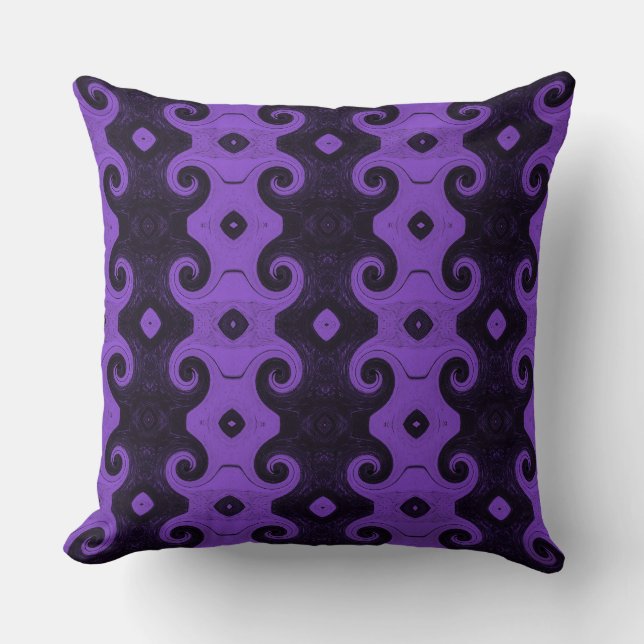 Almofada Abstrato Roxo Diamond Eye Curls Padrão Travesseiro (Frente)