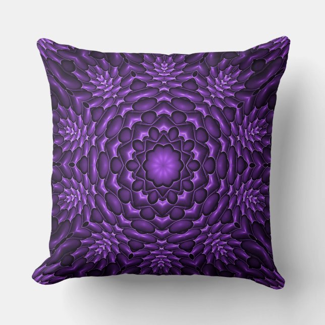Almofada Abstrato Roxo - Travesseiro decorativo de Padrão F (Frente)