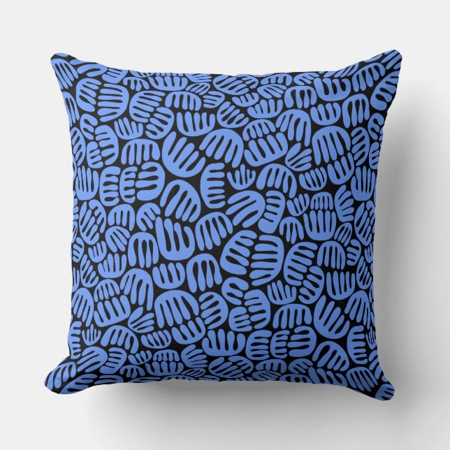 Almofada Abstrato Shapes 301122 - Baby Blue on Black (Azul  (Frente)