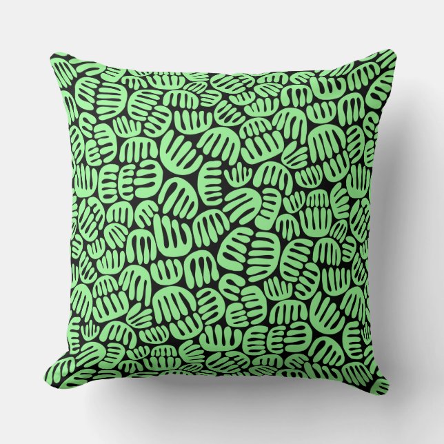 Almofada Abstrato Shapes 301122 - Mint Green on Black (Verd (Frente)