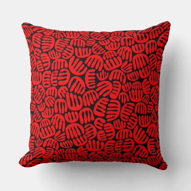 Almofada Abstrato Shapes 301122 - Vermelho em preto (Frente)