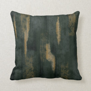 Almofada Abstrato Suave Matiz Verde Profundo e Dourado