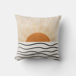 Almofada Abstrato Sunrise Oceânica Onda Travesseiro decorat