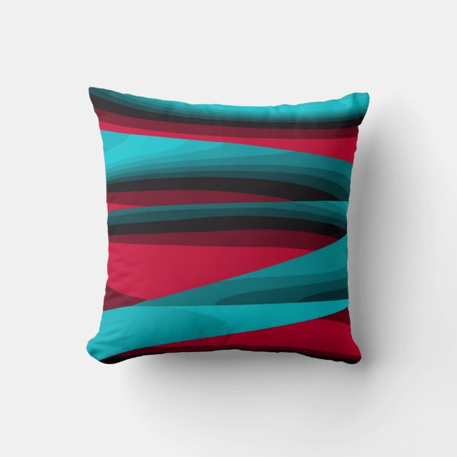 Almofada Abstrato Teal-Red (Frente)