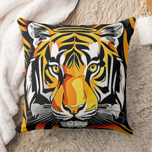 Almofada Abstrato Tiger Art (Cobertor)