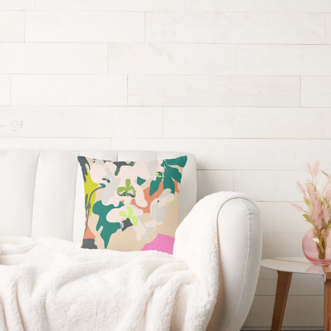 Almofada Abstrato Tropical Orchids Modern Home Decor (Sofá)