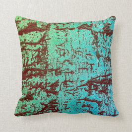 Almofada abstrato verde-aquarela moderna, preto e azul